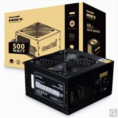长城（GreatWall）额定500W HOPE-6000DS 电源 （70cm超长背板走线/三年质保/台系电容/12cm静音风扇/宽幅）