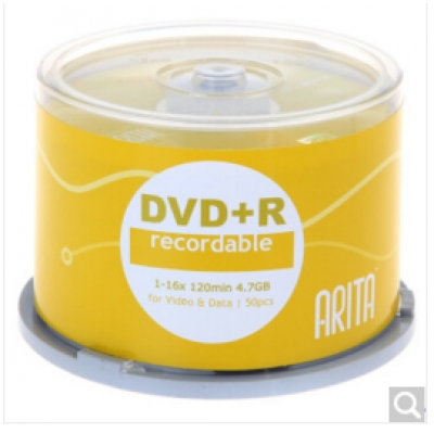 铼德(ARITA) e时代系列 DVD+R 16速4.7G 空白光盘/光碟/刻录盘 桶装50片