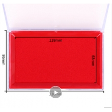 得力(deli)13788mm透明外壳方形快干印台印泥 办公用品 红色9864
